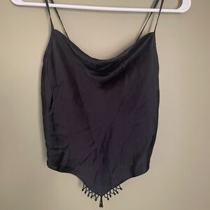 Victoria's Secret Black Camisole with Beaded Hem